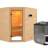 Karibu Woodfeeling Sauna Elea - 38 mm Bronzierte Ganzglastür Ohne Dachkranz 9 kW Bio-Kombiofen inkl. Steuergerät - Gallery 1 Karibu Woodfeeling Sauna Elea - 38 mm Bronzierte Ganzglastür Ohne Dachkranz 9 kW Bio-Kombiofen inkl. Steuergerät