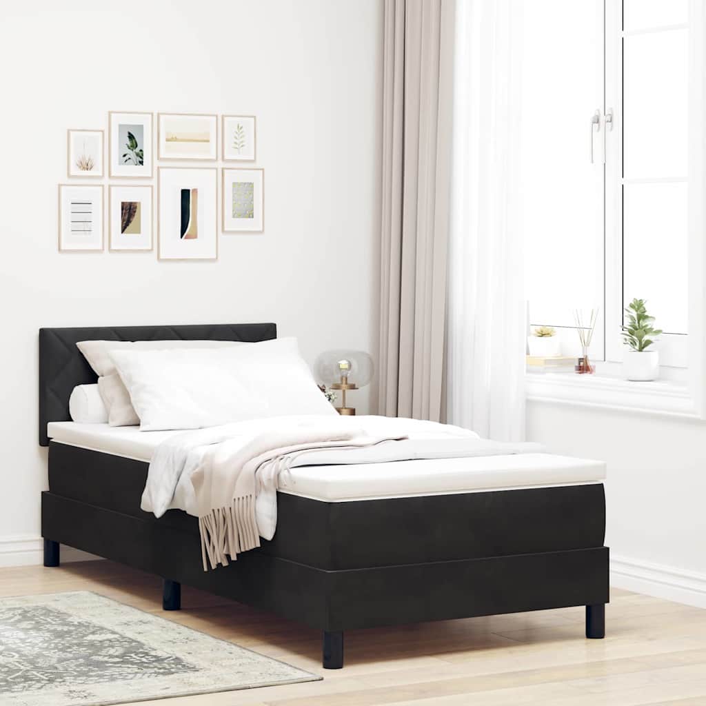 Boxspringbett Mit Matratze Schwarz 100x200 Cm Samt Vidaxl710045 Boxspringbett Mit Matratze Schwarz 100x200 Cm Samt Vidaxl710045