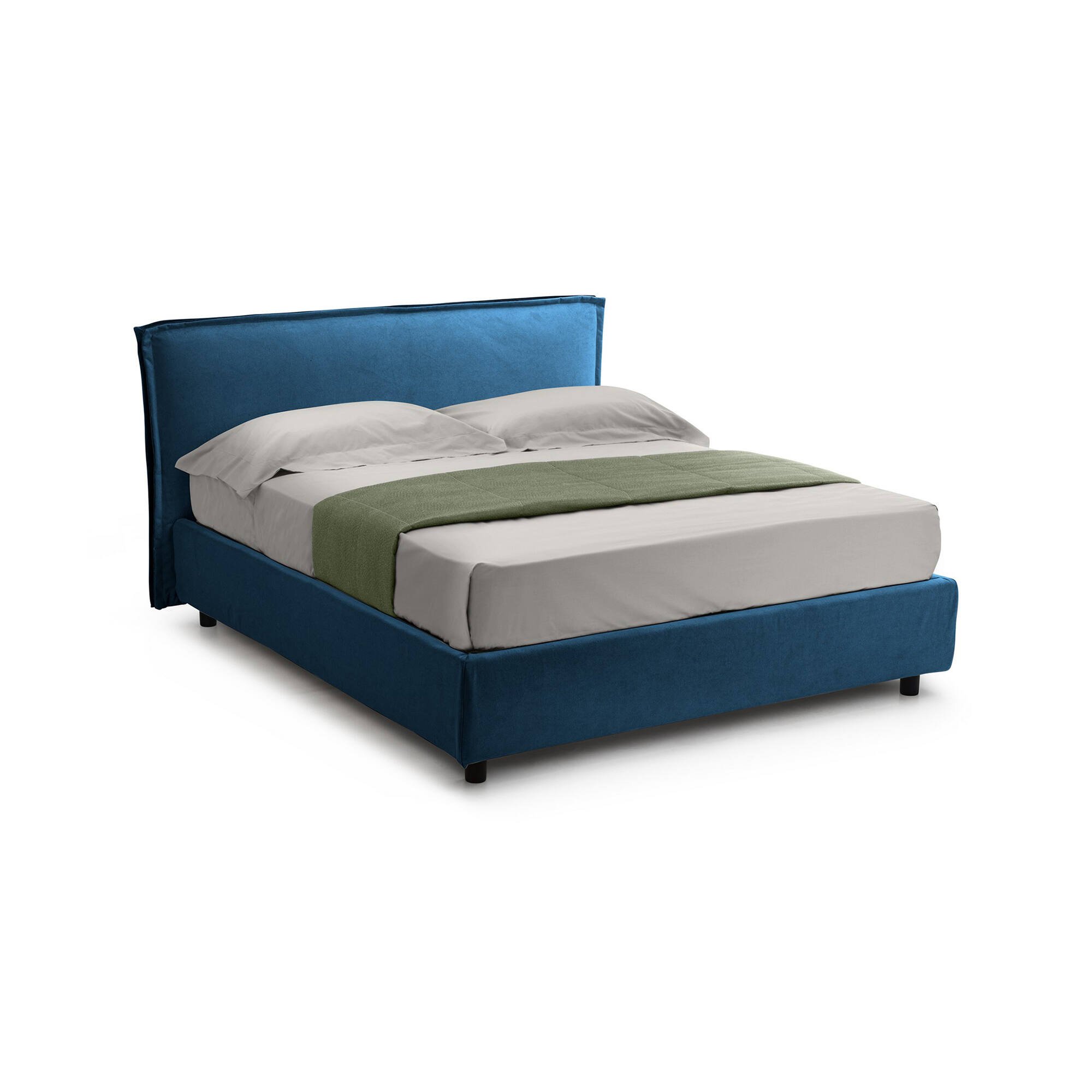 Doppelbett Bruzolo, Matratze Inklusive, Blau Doppelbett Bruzolo, Matratze Inklusive, Blau