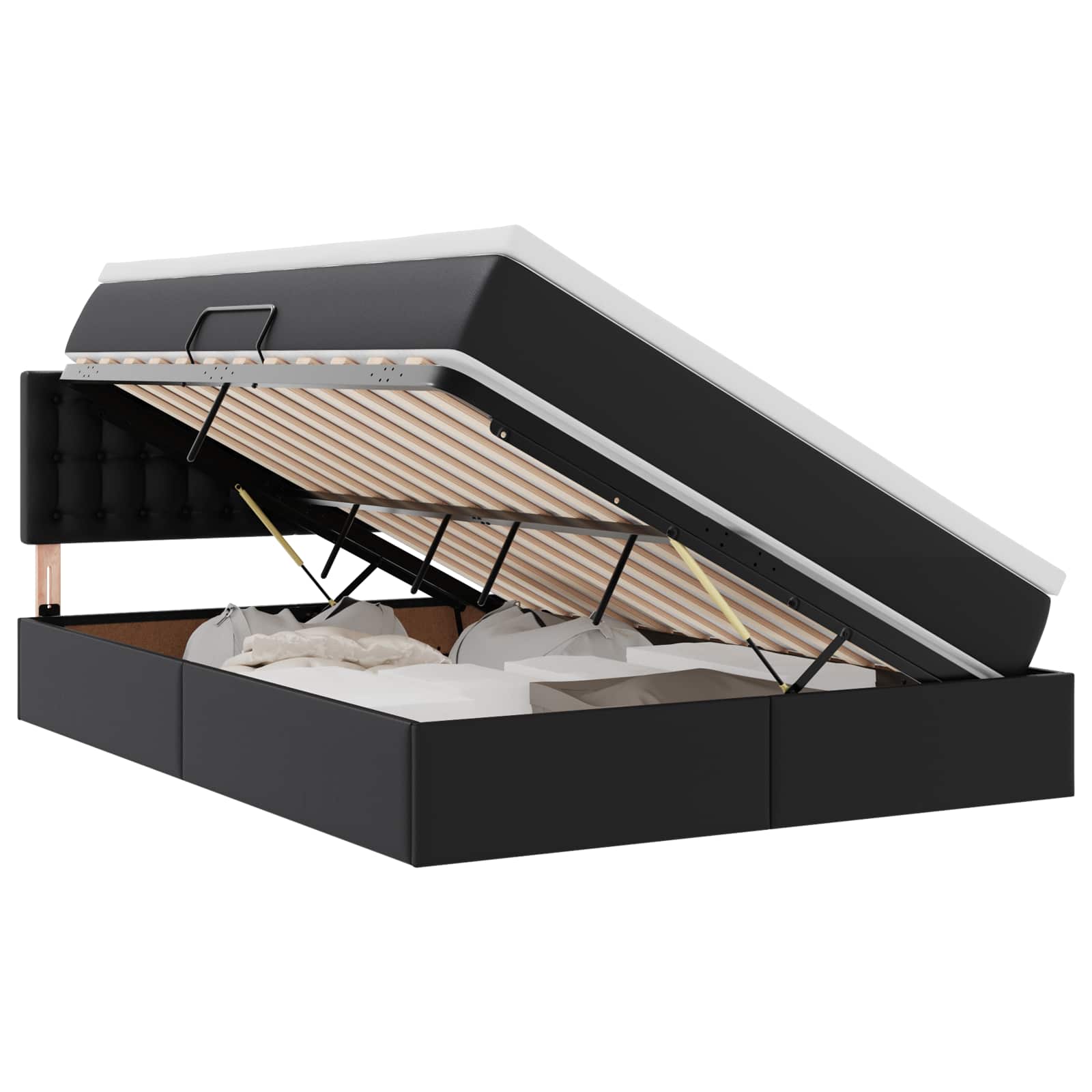 Bett Mit Stauraum Und Led Schwarz 140 X 190 Cm Kunstleder Vidaxl Bett Mit Stauraum Und Led Schwarz 140 X 190 Cm Kunstleder Vidaxl