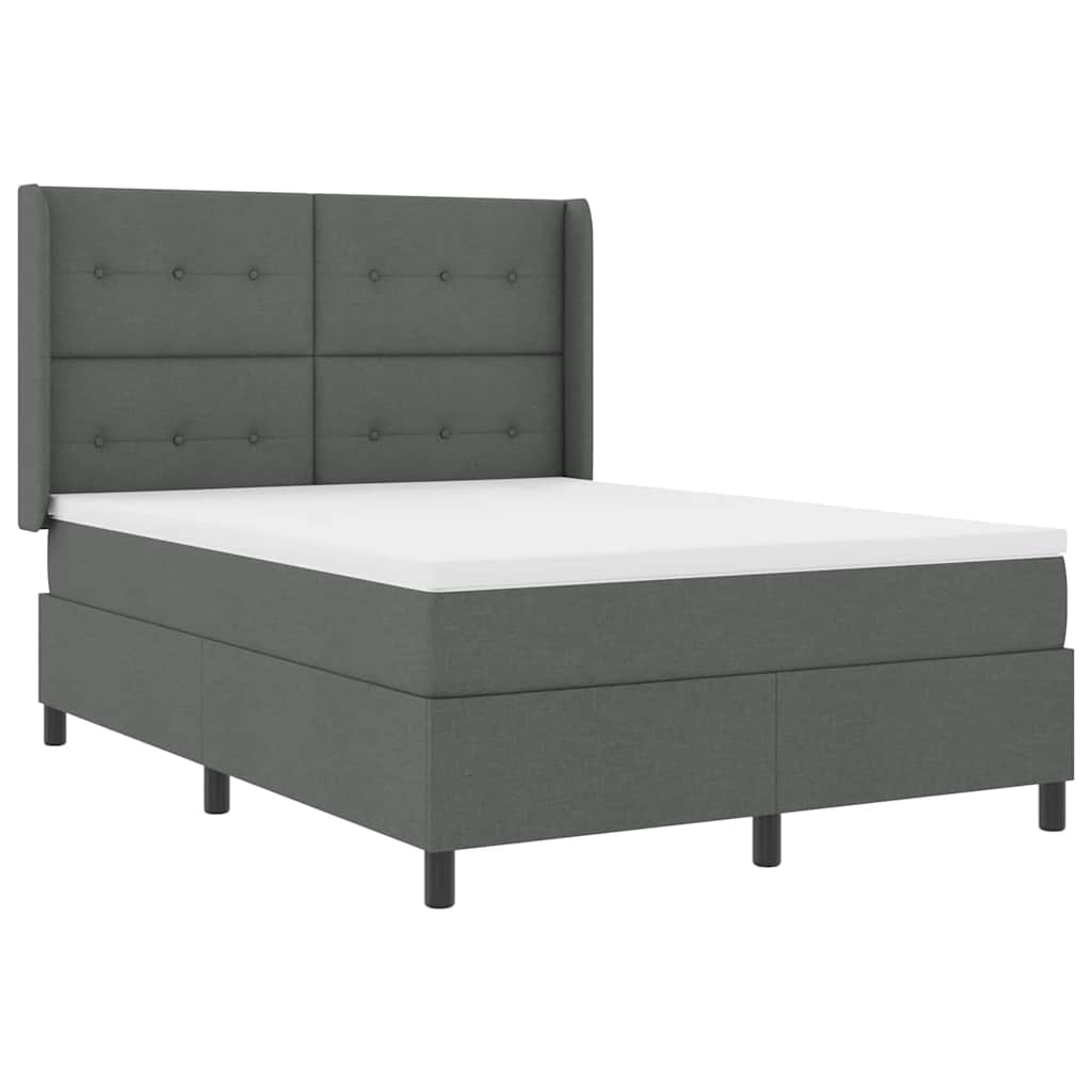 Boxspringbett Mit Matratze Dunkelgrau 140 X 190 Cm Stoff Vidaxl Boxspringbett Mit Matratze Dunkelgrau 140 X 190 Cm Stoff Vidaxl