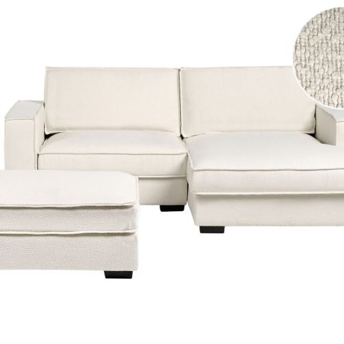 Ecksofa Kolding Stoff Hellbeige Mit Ottomane Linksseitig