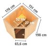 Karibu Sauna Taurin mit Eckeinstieg 68 mm-Ohne Ofen-Inkl. Dachkranz-Ganzglastür in Graphit-Optik - Gallery 3 Karibu Sauna Taurin mit Eckeinstieg 68 mm-Ohne Ofen-Inkl. Dachkranz-Ganzglastür in Graphit-Optik