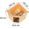 Karibu Sauna Taurin mit Eckeinstieg 68 mm-Ohne Ofen-Inkl. Dachkranz-Ganzglastür in Graphit-Optik - Gallery 4 Karibu Sauna Taurin mit Eckeinstieg 68 mm-Ohne Ofen-Inkl. Dachkranz-Ganzglastür in Graphit-Optik