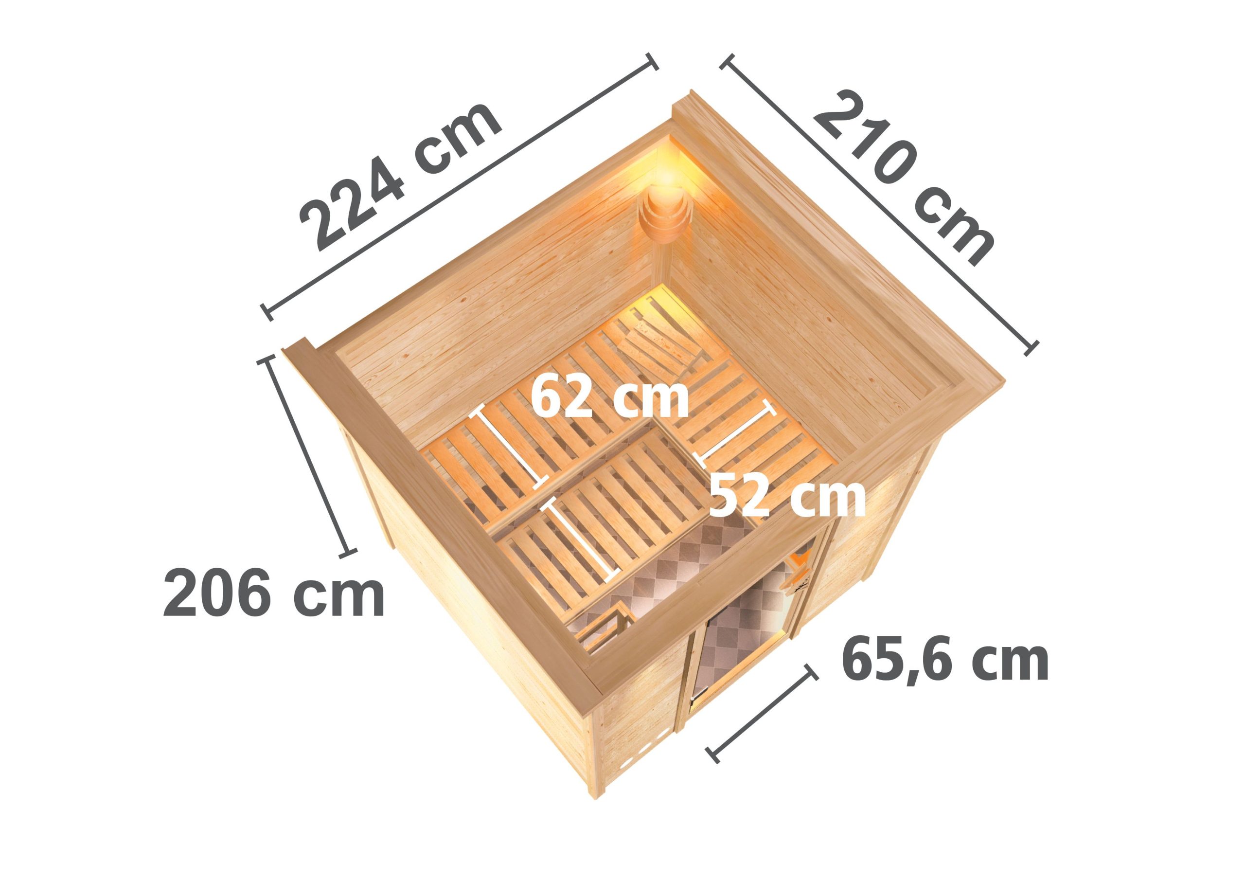 Karibu Sauna Mojave-9 kW Ofen-Steuerung-Ohne Dachkranz - Gallery 4 Karibu Sauna Mojave-9 kW Ofen-Steuerung-Ohne Dachkranz