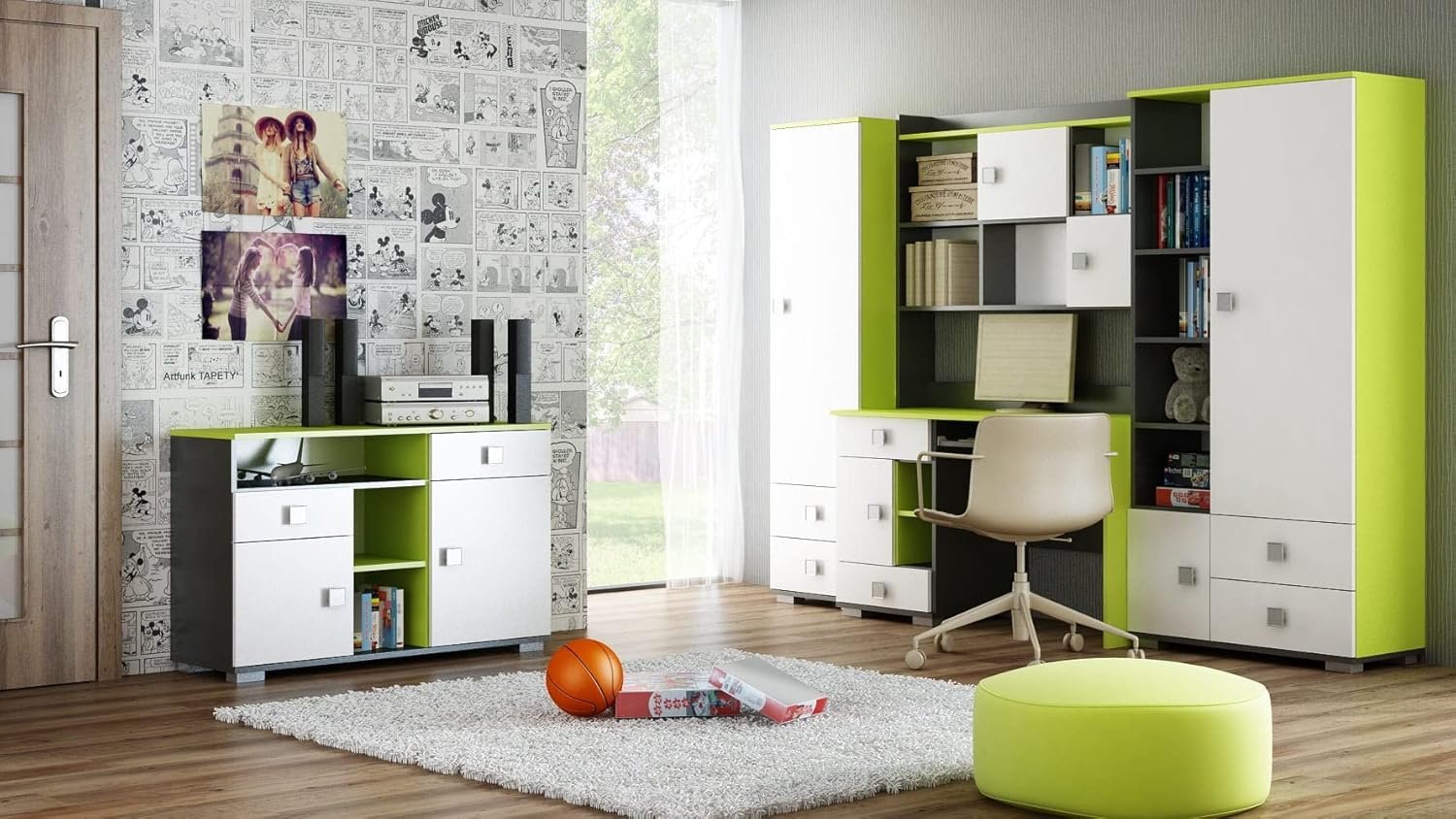 Best For Kids – Kinderzimmer Komplettset Juniorzimmer A Green | 4-teilig: Schreibtisch, Kleiderschrank, Regal & Kommode | Jugendzimmer Set Best For Kids – Kinderzimmer Komplettset Juniorzimmer A Green | 4-teilig: Schreibtisch, Kleiderschrank, Regal & Kommode | Jugendzimmer Set