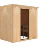 Karibu Sauna Sodin mit Fronteinstieg 68 mm-Ohne Ofen-inkl. Dachkranz-Ganzglastür in Graphit-Optik Karibu Sauna Sodin mit Fronteinstieg 68 mm-Ohne Ofen-inkl. Dachkranz-Ganzglastür in Graphit-Optik