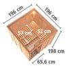 Karibu Sauna Rodin mit Fronteinstieg 68 mm-Ohne Ofen-ohne Dachkranz-Ganzglastür in Graphit-Optik