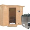 Karibu Sahib 2-Sauna 40mm -Eckeinstieg - Exklusivoptik-9 kW Ofen inkl. Steuergerät-inkl. Dachkranz-Ganzglastür in Graphit-Optik Karibu Sahib 2-Sauna 40mm -Eckeinstieg - Exklusivoptik-9 kW Ofen inkl. Steuergerät-inkl. Dachkranz-Ganzglastür in Graphit-Optik
