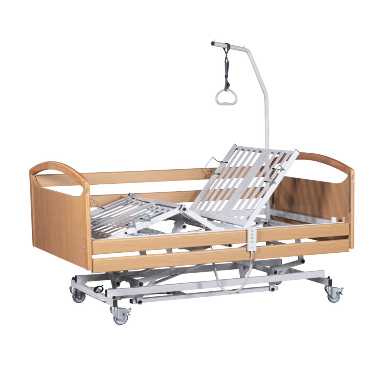 Schwerlast Pflegebett Klassik | bis 350 kg | Holzumrandung