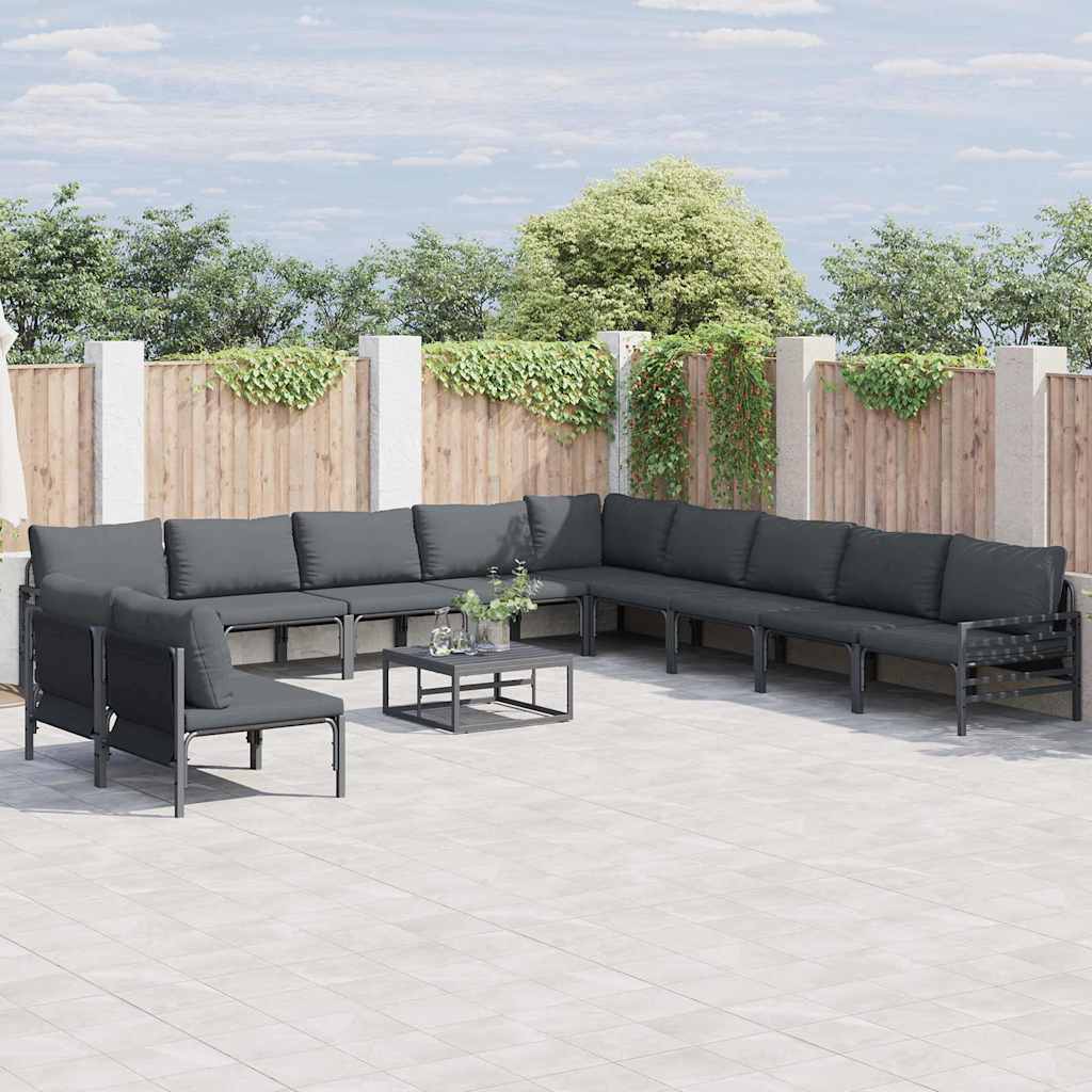 Garten-sofa-set 12 Pcs Anthrazit Stahl Vidaxl