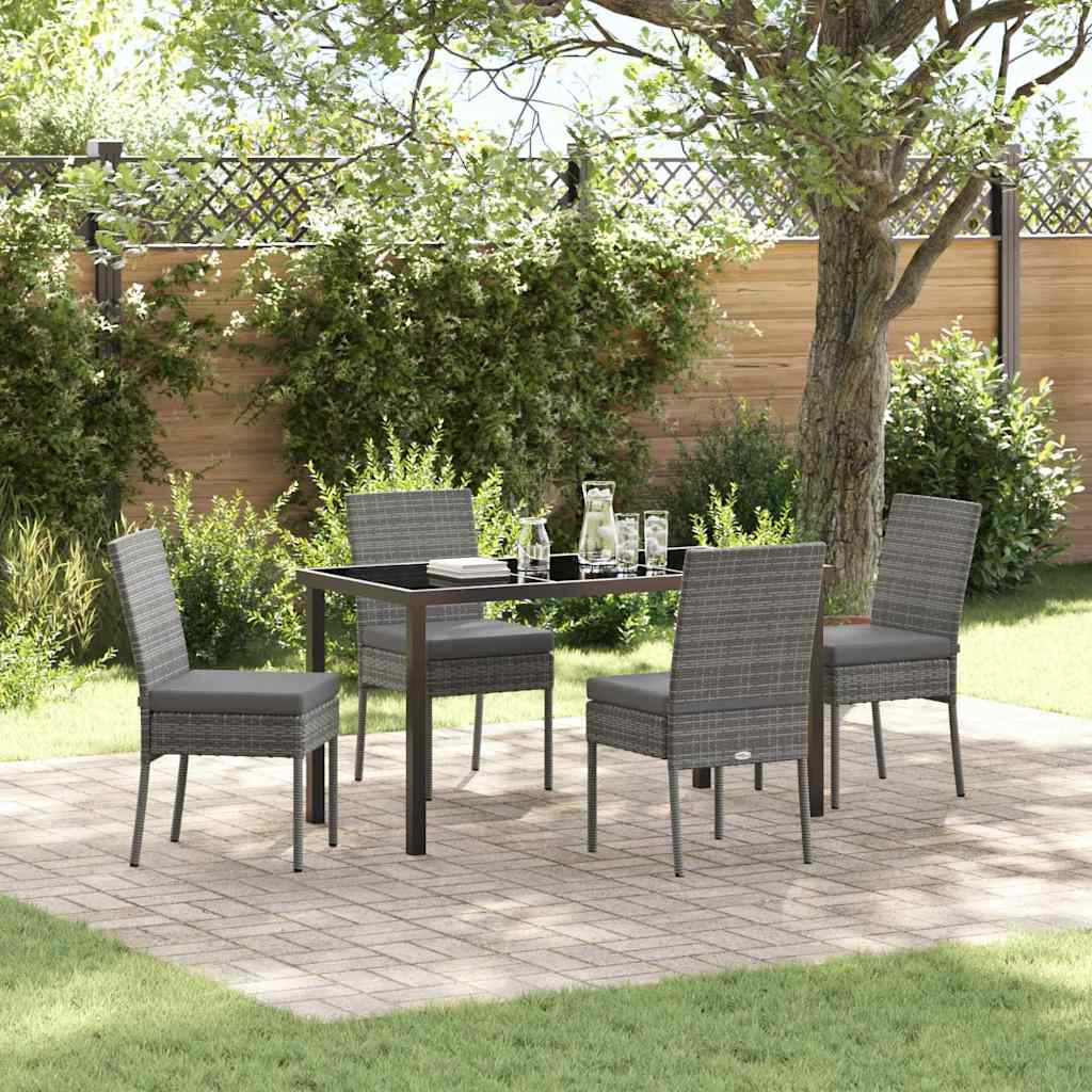 5-teiliges Garten-essset Grau Poly-rattan Vidaxl 357423 5-teiliges Garten-essset Grau Poly-rattan Vidaxl 357423