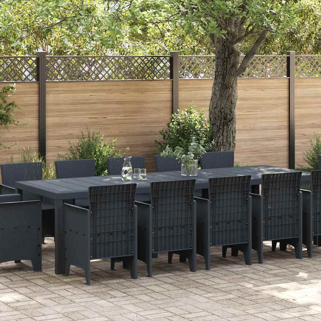 Garten Essgruppe 13 Pcs Anthrazit Plastik Vidaxl Garten Essgruppe 13 Pcs Anthrazit Plastik Vidaxl