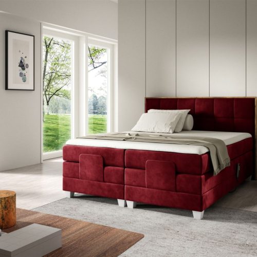 Fun Moebel - Boxspringbett Elektrisch Bett Henry 120x200cm In Stoff Fresh Rot Fun Moebel - Boxspringbett Elektrisch Bett Henry 120x200cm In Stoff Fresh Rot