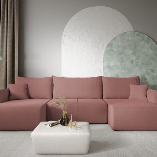 Wohnlandschaft Sofa Mit Schlaffunktion Calgary Stoff Curio Rose