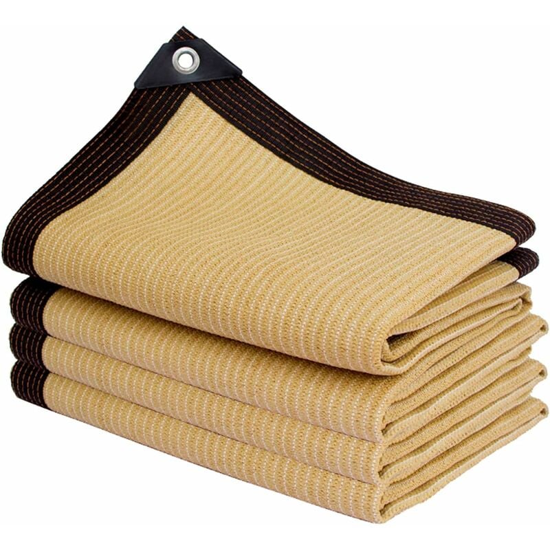 Rechteckiges Schattennetz, Leichtes Outdoor-schattentuch Für Markise, Pool Und Carport, Schattenstoff Mit Robusten Ösen, Beige, 3 X 5 M