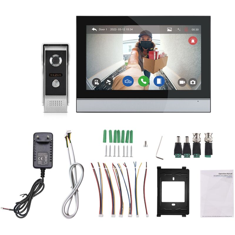 Aiperq Drahtlose Video-türkamera Mit 7-zoll-touchscreen-wlan-display Und Zwei-wege-gegensprechanlage Für Villa, Haus Oder Büro Aiperq Drahtlose Video-türkamera Mit 7-zoll-touchscreen-wlan-display Und Zwei-wege-gegensprechanlage Für Villa, Haus Oder Büro
