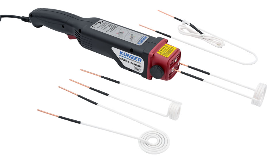 Kunzer Induktionsheizgerät 1.250 Watt im Alu-Koffer mit 6-tlg. Zubehörsatz 7IHG7