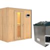 Karibu Sauna Variado mit Fronteinstieg 68 mm - 9 kW Ofen inkl. Steuergerät- Isolierte Saunatür