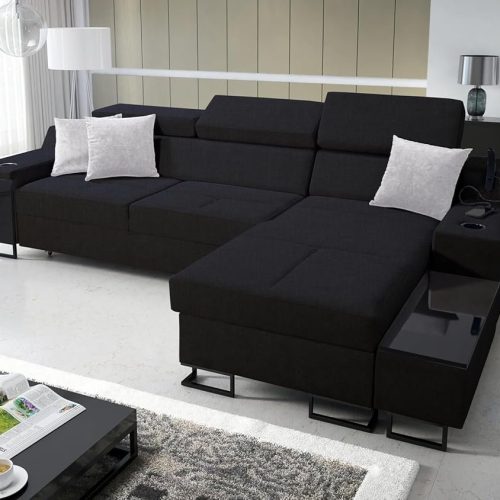 Das komfortable Ecksofa Aria I Maxi mit Schlaffunktion und praktischer Bettzeugablage - Ihr idealer Platz zum Entspannen!