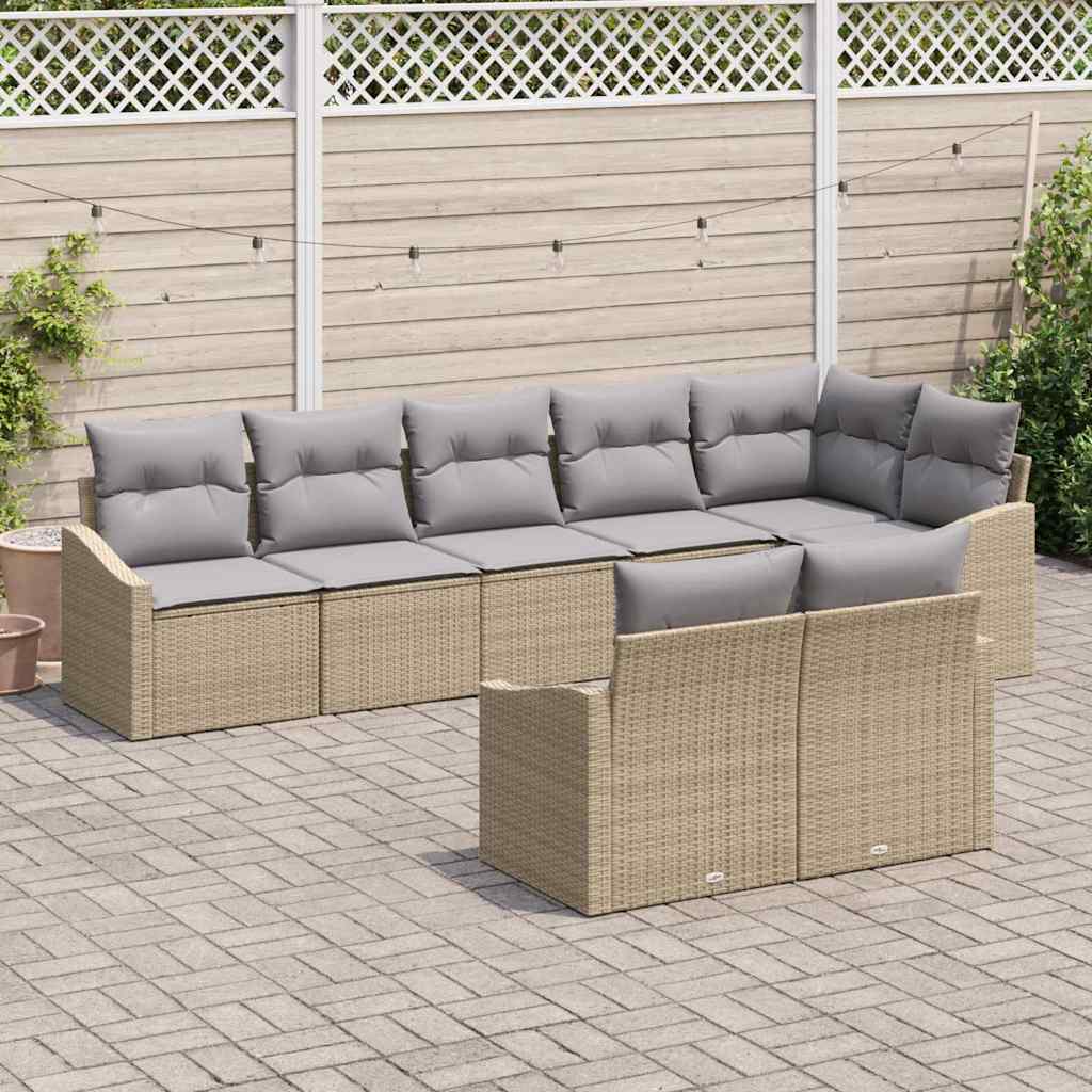 Garten Essgruppe Mit Kissen Mit Speicher 8 Pcs Beige, Hellgrau Vidaxl