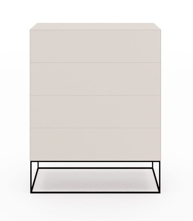 Create Kommode mit 4 Schubkästen Ivory Profilgestell