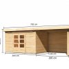 Gartenhaus Holz KANDERN 7 364 x 244 m 28 mm Flachdachhaus Naturbelassen inkl. 320 m Anbaudach + Rück und Seitenwand Gartenhaus Holz KANDERN 7 364 x 244 m 28 mm Flachdachhaus Naturbelassen inkl. 320 m Anbaudach + Rück und Seitenwand