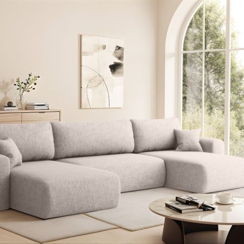 Wohnlandschaft Sofa Mit Schlaffunktion Flora Stoff Verita Beige
