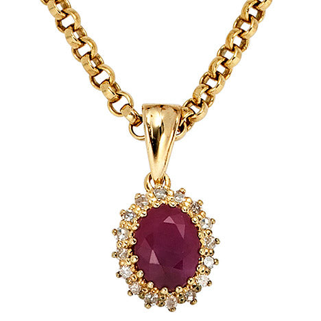 Anhänger 585 Gold Gelbgold 16 Diamanten 0 16ct. 1 Rubin rot Goldanhänger - Gallery 3 Anhänger 585 Gold Gelbgold 16 Diamanten 0 16ct. 1 Rubin rot Goldanhänger