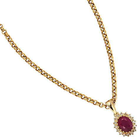 Anhänger 585 Gold Gelbgold 16 Diamanten 0 16ct. 1 Rubin rot Goldanhänger - Gallery 4 Anhänger 585 Gold Gelbgold 16 Diamanten 0 16ct. 1 Rubin rot Goldanhänger