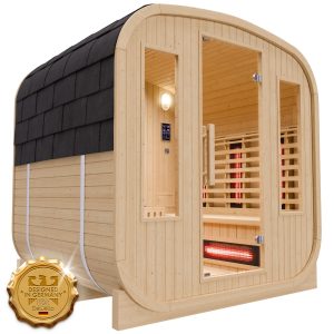 Dewello Cube Infrarot-Fasssauna Gartensauna RICHMOND 200x180x200 Dewello Cube Infrarot-Fasssauna Gartensauna RICHMOND 200x180x200