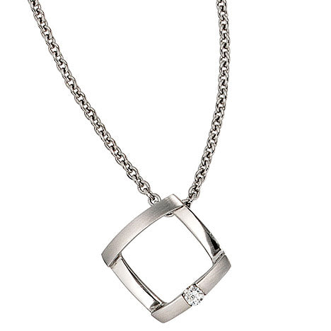 Anhänger 950 Platin matt 1 Diamant Brillant 0 03ct. Platinanhänger - Gallery 4 Anhänger 950 Platin matt 1 Diamant Brillant 0 03ct. Platinanhänger