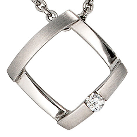Anhänger 950 Platin matt 1 Diamant Brillant 0 03ct. Platinanhänger - Gallery 5 Anhänger 950 Platin matt 1 Diamant Brillant 0 03ct. Platinanhänger