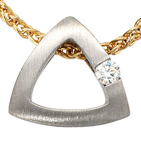 Anhänger 950 Platin mattiert 1 Diamant Brillant 0 08ct. Platinanhänger