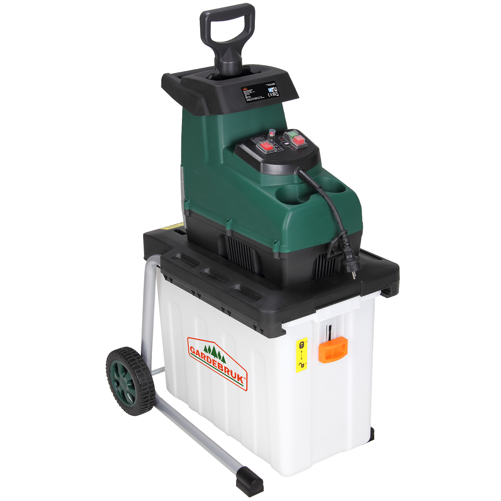 Häcksler 3100W mit Sammelbehälter 60L max 92dB Häcksler 3100W mit Sammelbehälter 60L max 92dB