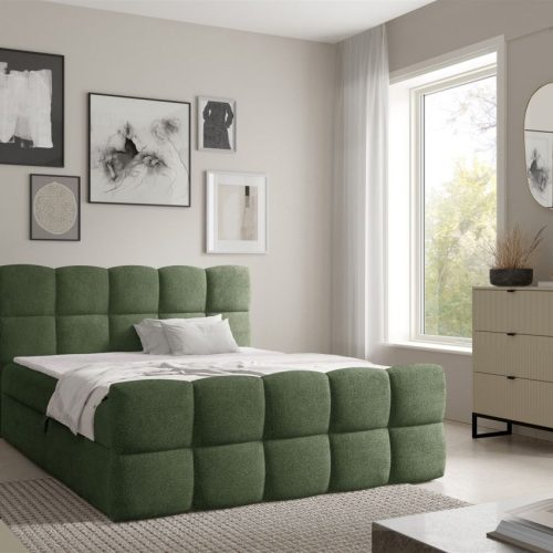 Fun Moebel - Boxspringbett Schlafzimmerbett Satine Premium 160x220cm Stoff Coral Meeresgrün Fun Moebel - Boxspringbett Schlafzimmerbett Satine Premium 160x220cm Stoff Coral Meeresgrün