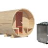 Karibu Saunahaus Fasssauna 3 - 38 mm 9 kW Bio-Kombiofen inkl. Steuergerät