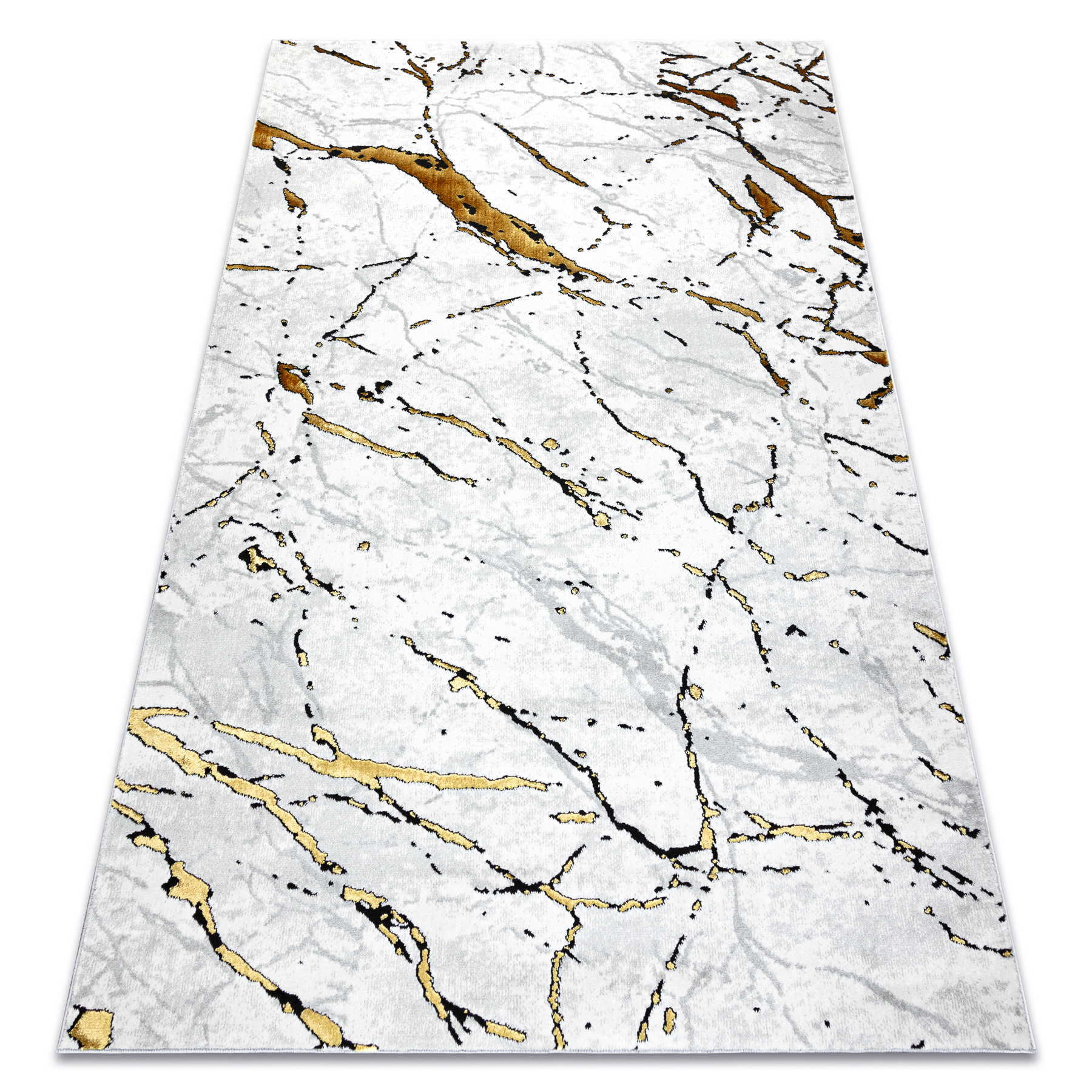 Teppich Allure 1963 Marmor - Strukturell, Stilvoll, Glamourös Weiß / Gold White 240x330 Cm