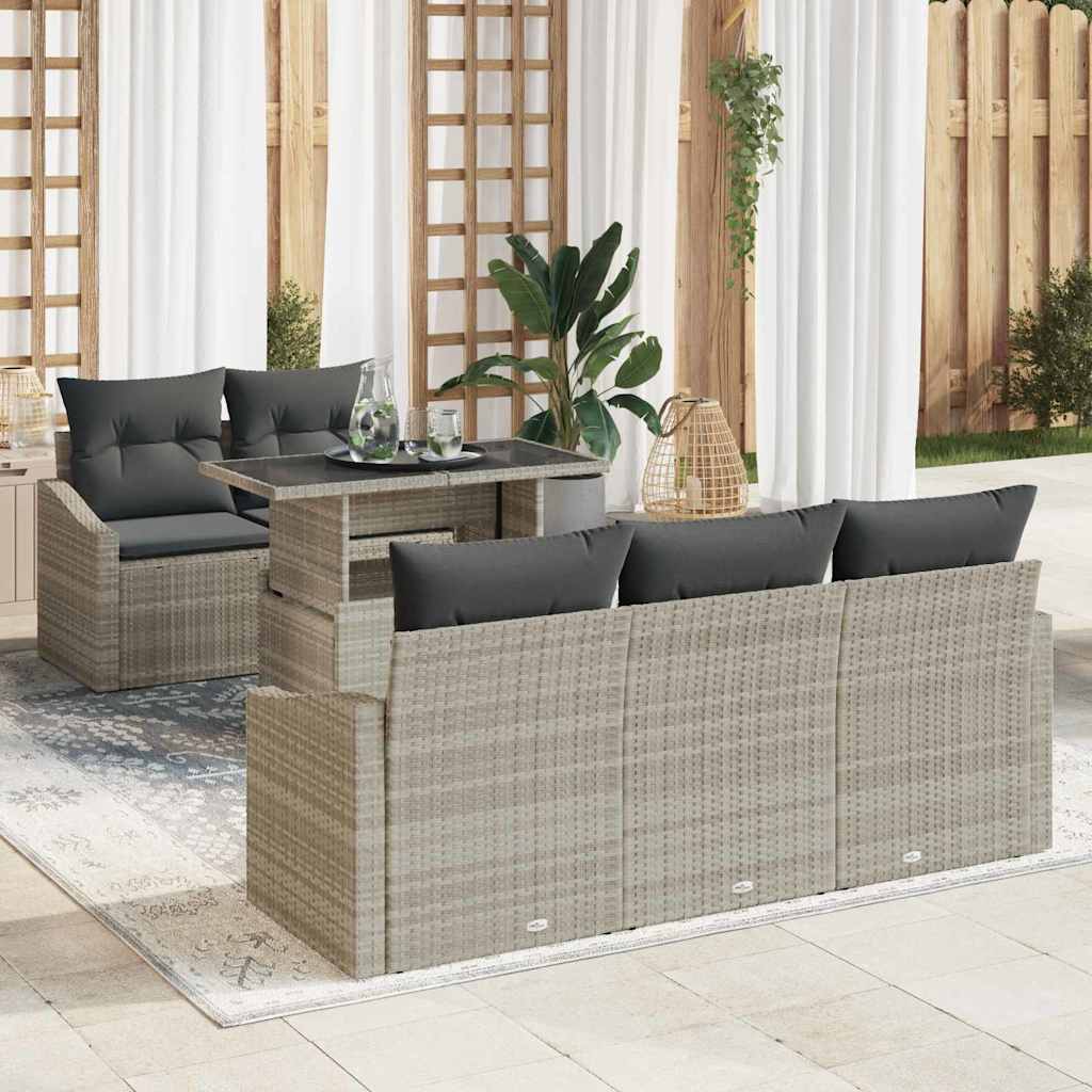 Vidaxl - Garten-sofa-set Mit Kissen 6 Pcs Hellgrau 100 X 55 X 73 Cm Vidaxl - Garten-sofa-set Mit Kissen 6 Pcs Hellgrau 100 X 55 X 73 Cm