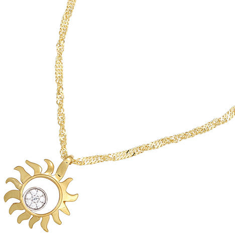 Anhänger Sonne 585 Gold Gelbgold bicolor 8 Diamanten Brillanten 0 07ct. - Gallery 4 Anhänger Sonne 585 Gold Gelbgold bicolor 8 Diamanten Brillanten 0 07ct.