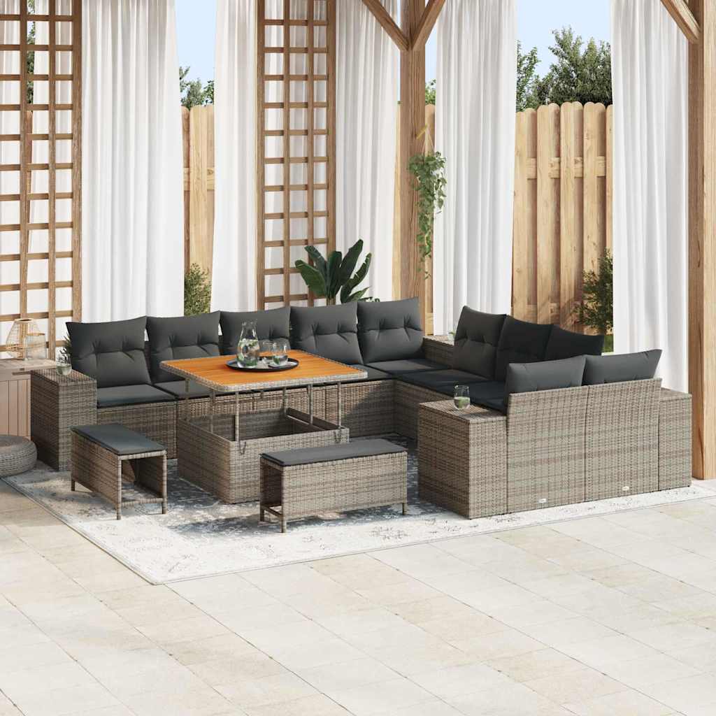 Garten-sofa-set Mit Kissen 13 Pcs Grau 100 X 100 X 71 Cm Vidaxl
