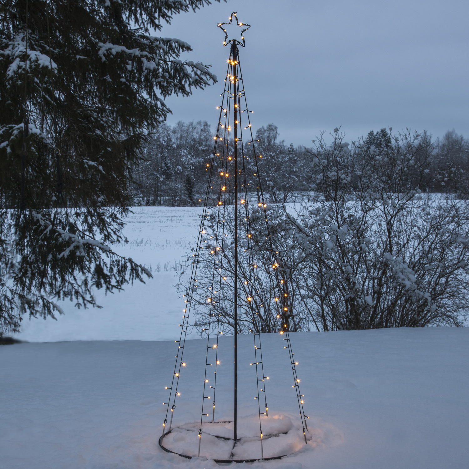 LED Lichterbaum mit Sternspitze - 170 warmweiße LED - 17 funkelnde LED - H.: 210cm - für Außen - Gallery 1 LED Lichterbaum mit Sternspitze - 170 warmweiße LED - 17 funkelnde LED - H.: 210cm - für Außen