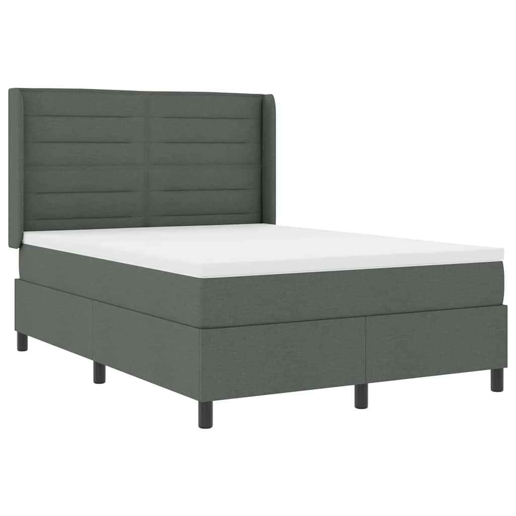 Boxspringbett Mit Matratze Dunkelgrau 140 X 200 Cm Stoff Vidaxl Boxspringbett Mit Matratze Dunkelgrau 140 X 200 Cm Stoff Vidaxl