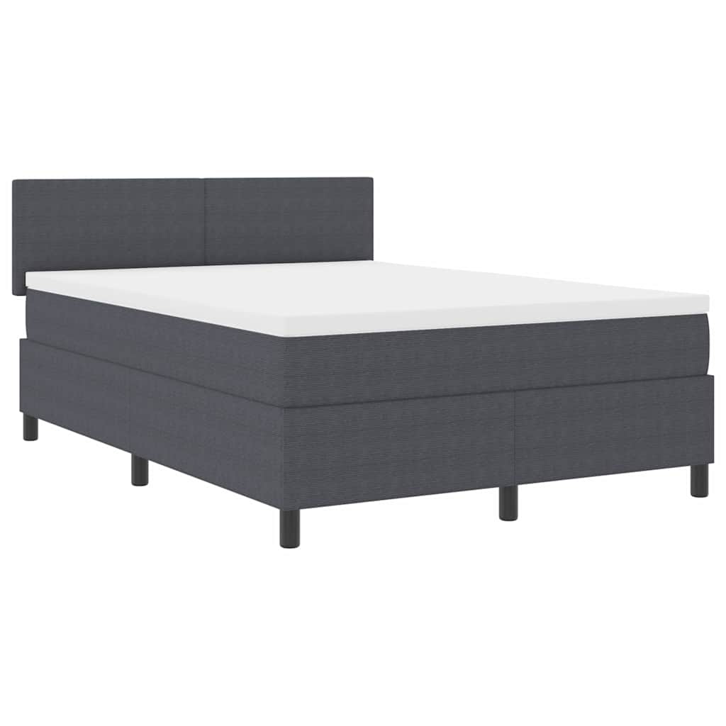 Boxspringbett Dunkelgrau Und Weiß 203 X 160 X 88 Cm Cordstoff Vidaxl Boxspringbett Dunkelgrau Und Weiß 203 X 160 X 88 Cm Cordstoff Vidaxl