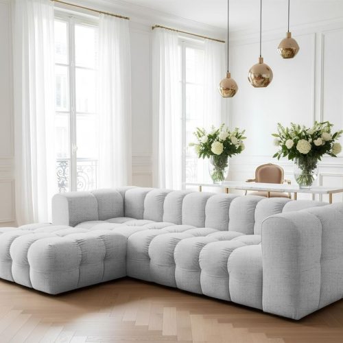 Ecksofa Designersofa Solvie In Stoff Moly Hellgrau Ottomane Links