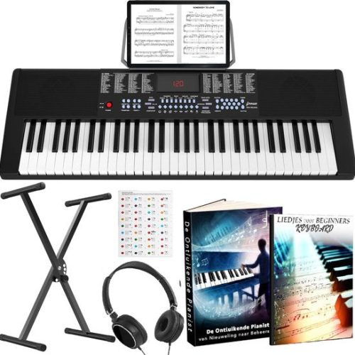 Finesse Keyboard Piano - Ständer & Zubehör - 61 Tasten - Digital Piano - Electric Piano - Kind Finesse Keyboard Piano - Ständer & Zubehör - 61 Tasten - Digital Piano - Electric Piano - Kind