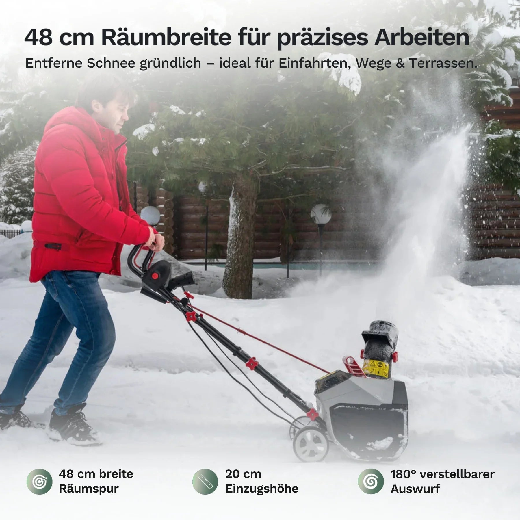 AL-KO Akku-Schneefräse 36V - ST 4048 - inkl. Akku und Ladegerät - Mühelose Räumung bis zu 300 m²