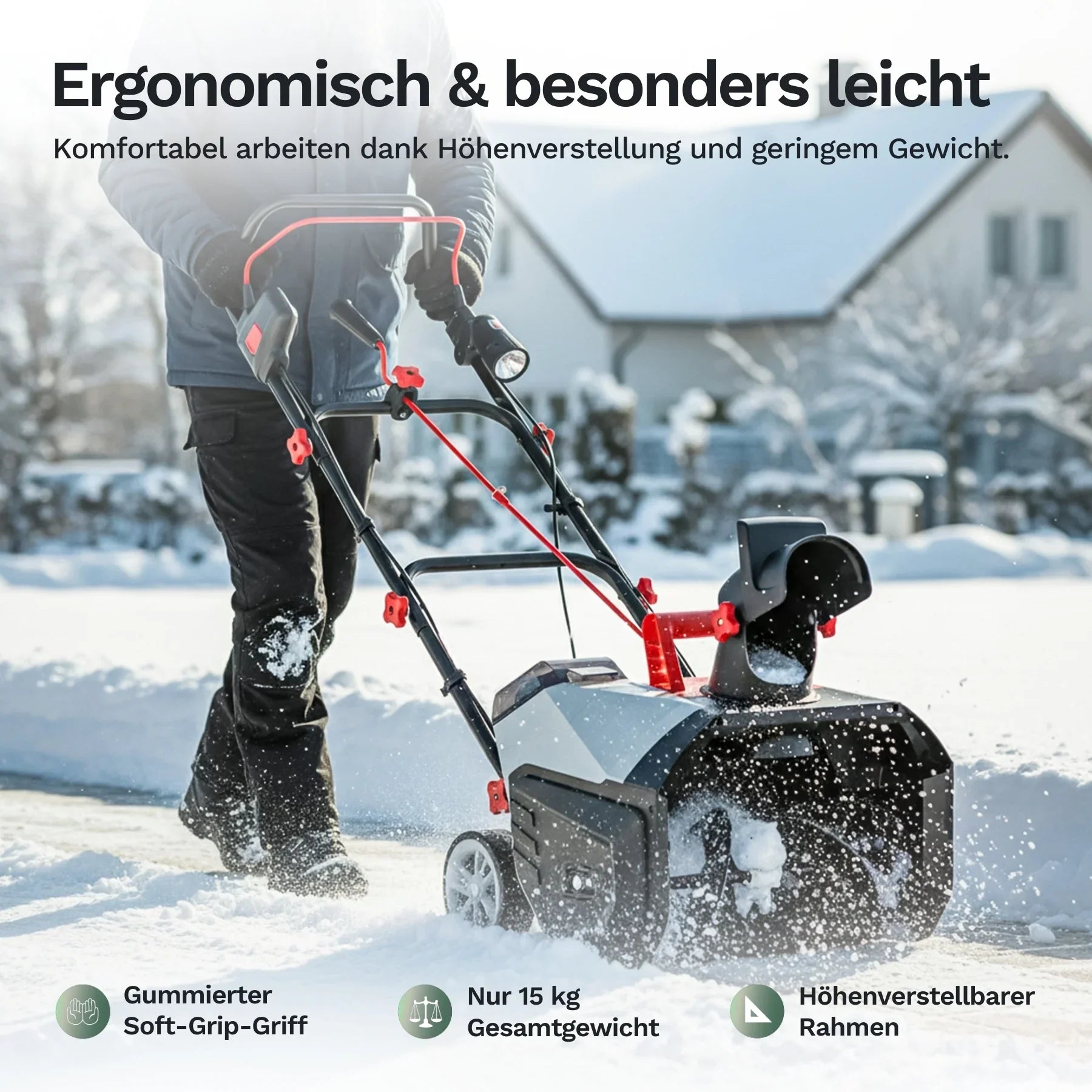 AL-KO Akku-Schneefräse 36V - ST 4048 - inkl. Akku und Ladegerät - Mühelose Räumung bis zu 300 m²