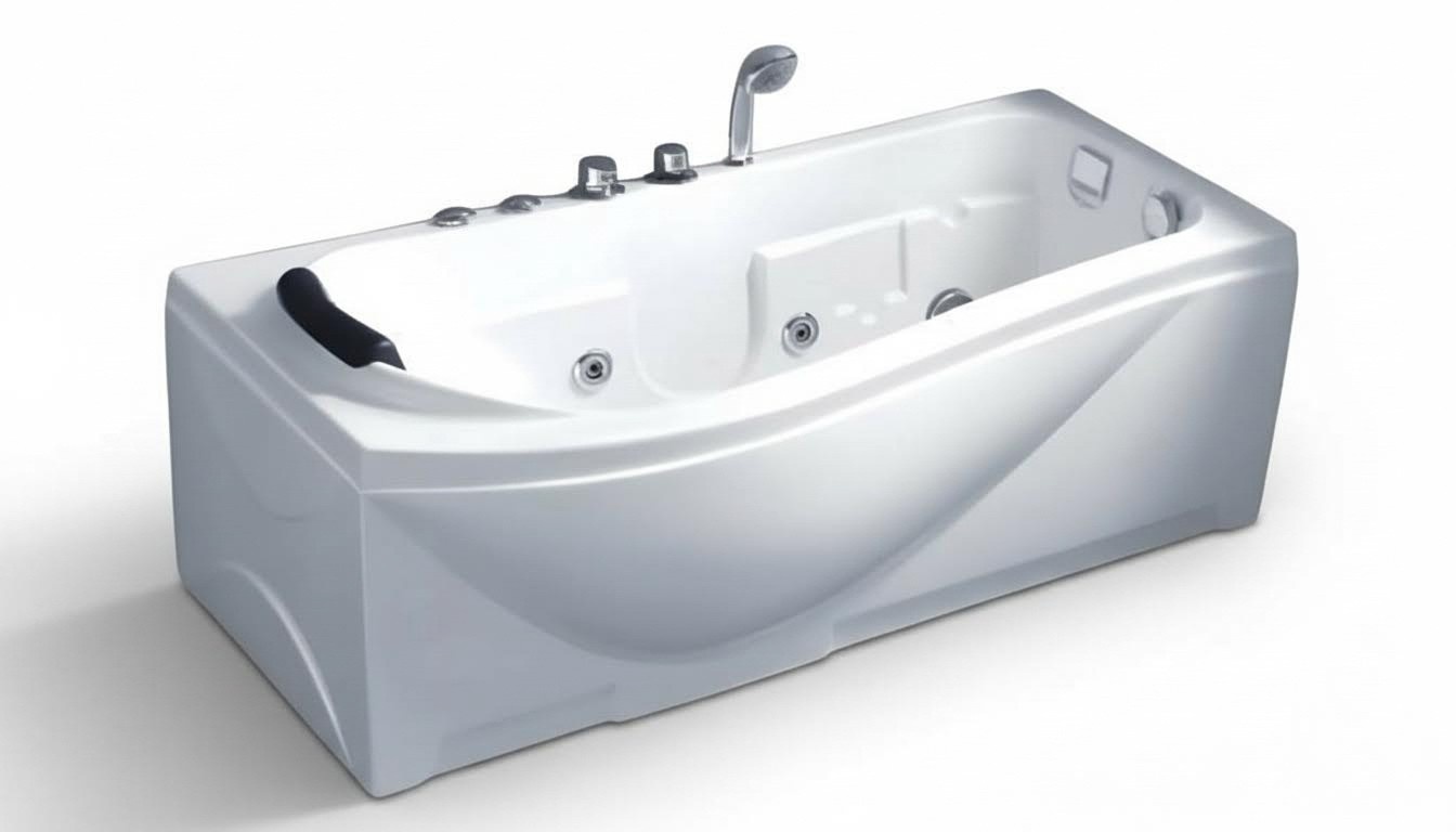 Acrylwanne Luxuswanne Whirlpool Blubberbad Komfortwanne Massagebad 170x85 cm