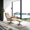 Amasra Loungesessel inkl. Hocker - LAKE slate grey / Edelstahloptik / Eiche hell